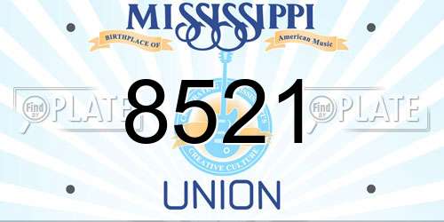 8521 Mississippi License Plate