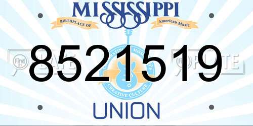 8521519 Mississippi License Plate
