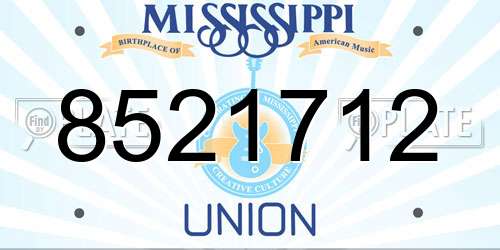 8521712 Mississippi License Plate