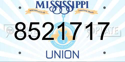 8521717 Mississippi License Plate