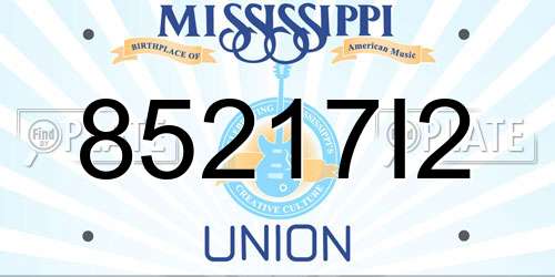 85217I2 Mississippi License Plate