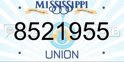 8521955 Mississippi License Plate