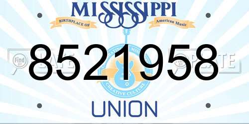 8521958 Mississippi License Plate