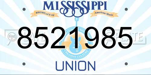 8521985 Mississippi License Plate