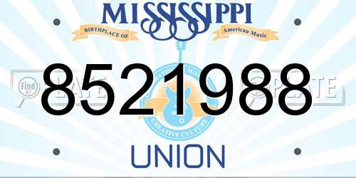 8521988 Mississippi License Plate