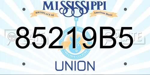 85219B5 Mississippi License Plate