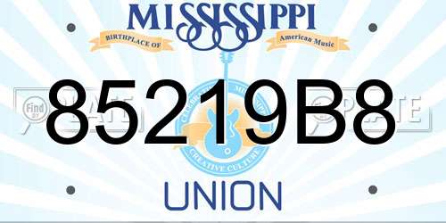 85219B8 Mississippi License Plate