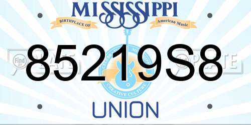 85219S8 Mississippi License Plate