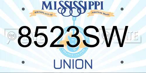 8523SW Mississippi License Plate