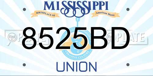 8525BD Mississippi License Plate