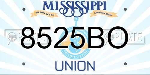 8525BO Mississippi License Plate