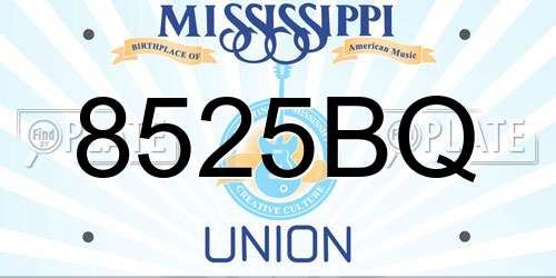 8525BQ Mississippi License Plate