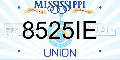 8525IE Mississippi License Plate