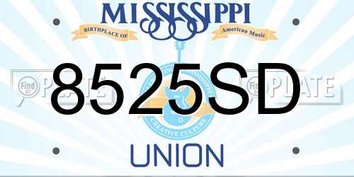 8525SD Mississippi License Plate