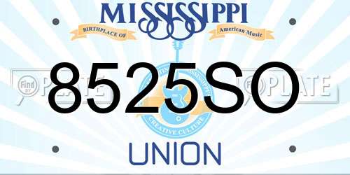 8525SO Mississippi License Plate