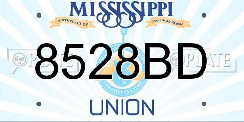 8528BD Mississippi License Plate