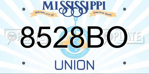 8528BO Mississippi License Plate