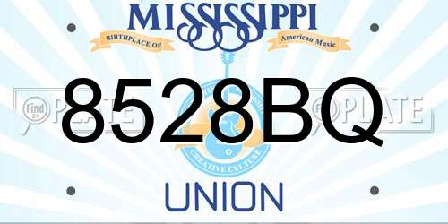 8528BQ Mississippi License Plate