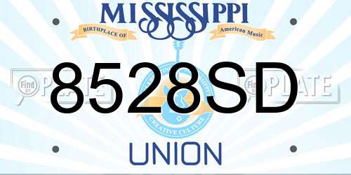 8528SD Mississippi License Plate