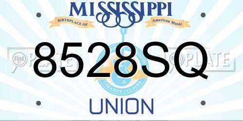 8528SQ Mississippi License Plate