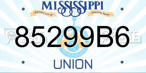 85299B6 Mississippi License Plate