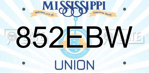 852EBW Mississippi License Plate
