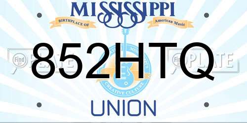 852HTQ Mississippi License Plate