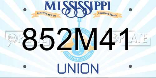 852M41 Mississippi License Plate