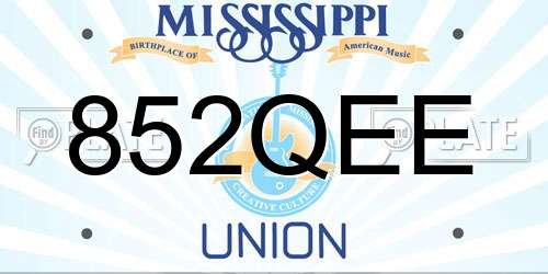 852QEE Mississippi License Plate