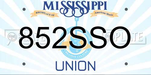 852SSO Mississippi License Plate