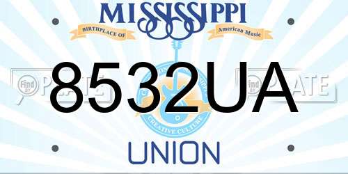 8532UA Mississippi License Plate
