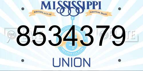8534379 Mississippi License Plate