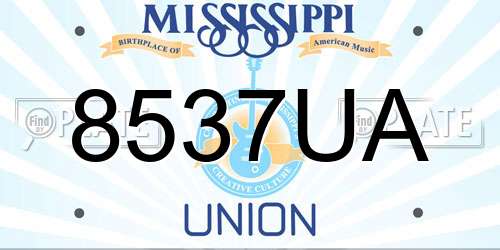 8537UA Mississippi License Plate