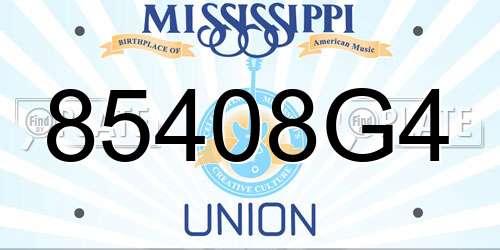 85408G4 Mississippi License Plate