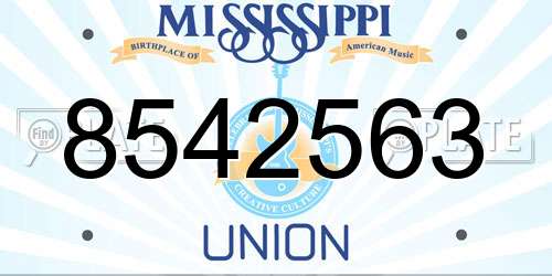 8542563 Mississippi License Plate