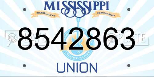 8542863 Mississippi License Plate