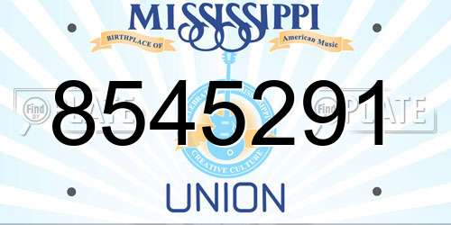 8545291 Mississippi License Plate