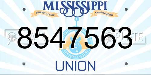 8547563 Mississippi License Plate