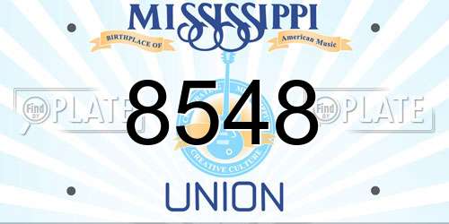 8548 Mississippi License Plate