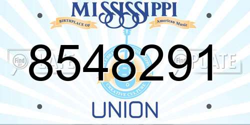 8548291 Mississippi License Plate