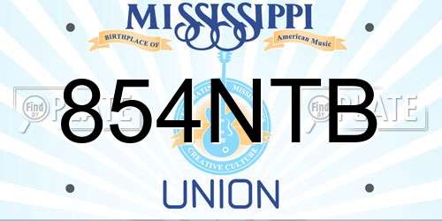 854NTB Mississippi License Plate