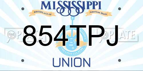 854TPJ Mississippi License Plate