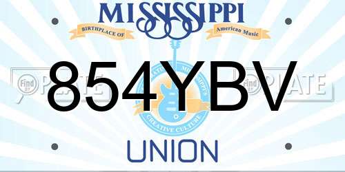 854YBV Mississippi License Plate