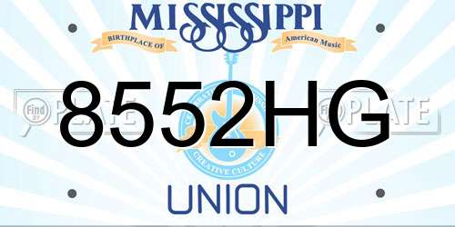 8552HG Mississippi License Plate