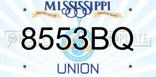 8553BQ Mississippi License Plate