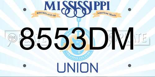 8553DM Mississippi License Plate