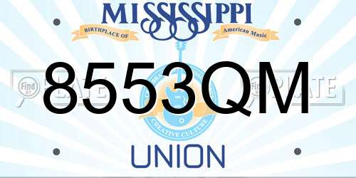 8553QM Mississippi License Plate
