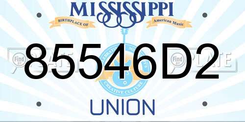 85546D2 Mississippi License Plate