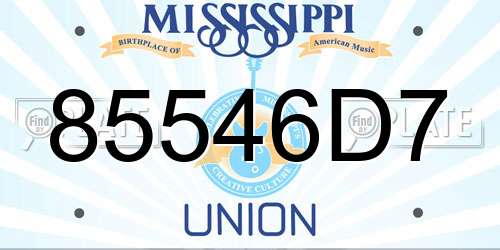 85546D7 Mississippi License Plate
