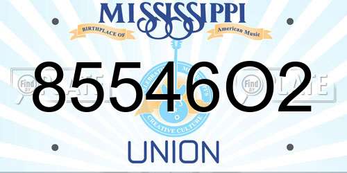 85546O2 Mississippi License Plate